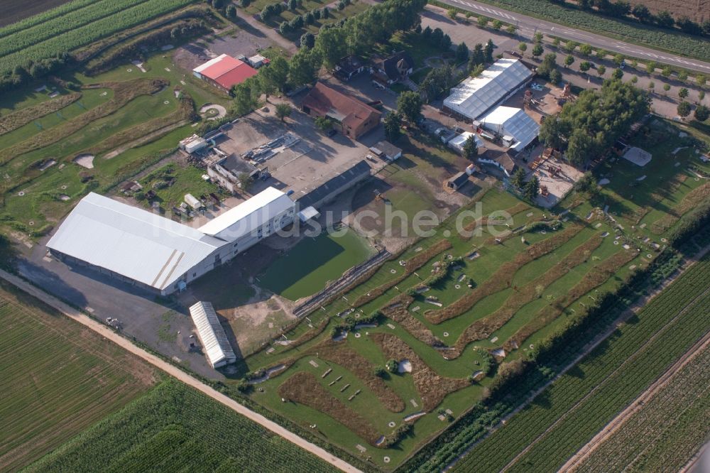 Luftbild Kandel - Zelt der Freiluft- Gaststätte Adamshof und Fussgolf-Anlage Kandel in Kandel im Bundesland Rheinland-Pfalz, Deutschland