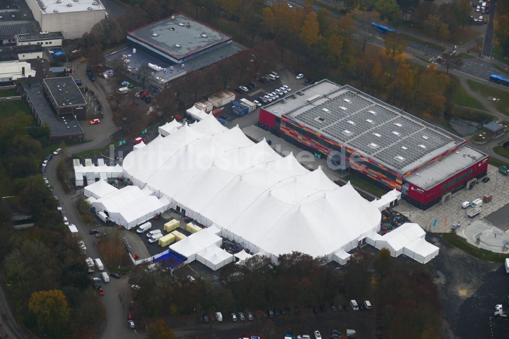 Luftaufnahme Göttingen - Zelt der Messe Profi Service Tage 2016 auf dem Schützenplatz in Göttingen im Bundesland Niedersachsen