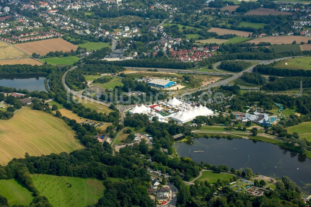 Witten von oben - Zeltfestival Ruhr 2015 am Kemnader Stausee in Bochum im Bundesland Nordrhein-Westfalen