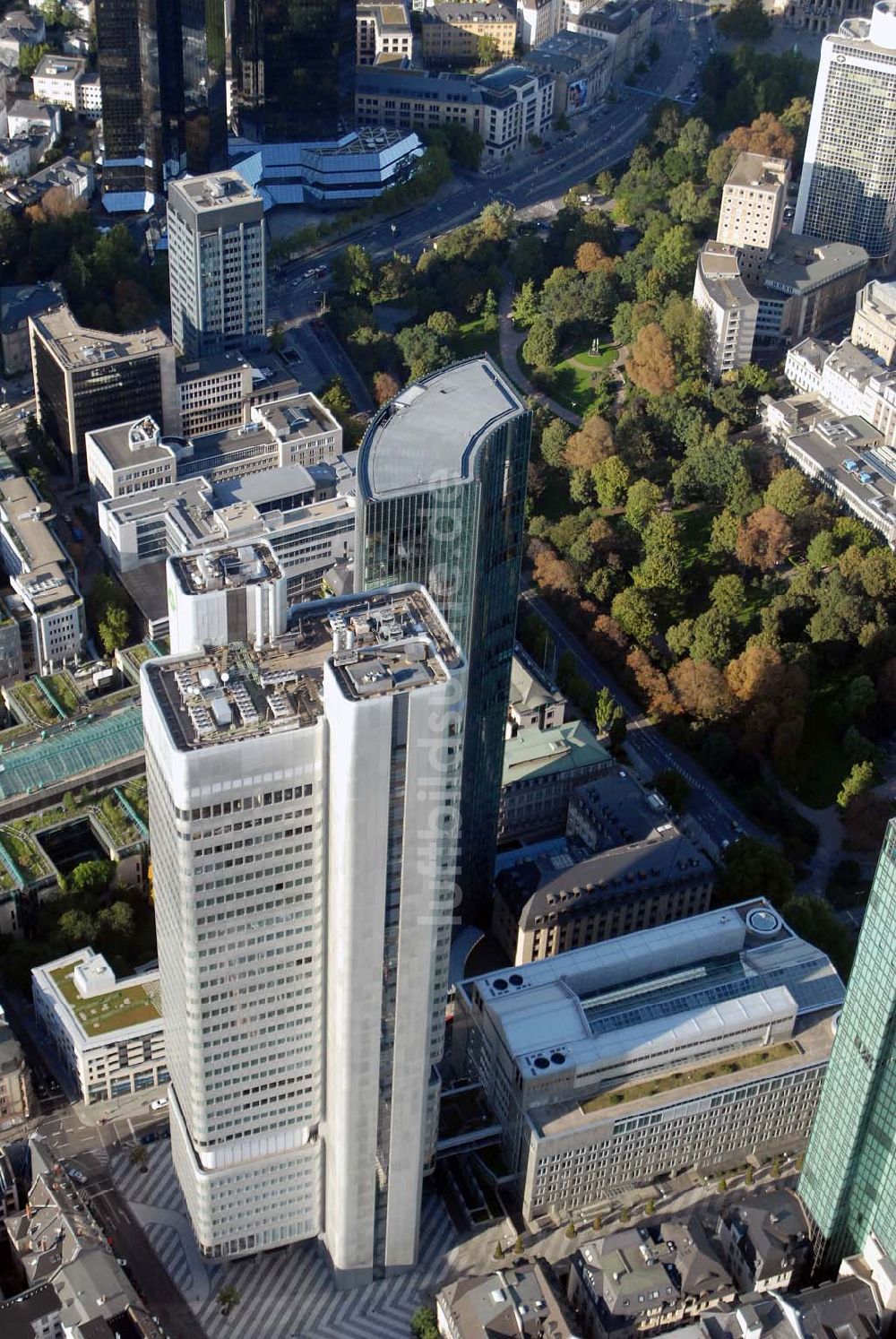 Frankfurt am Main von oben - Zentrale der Deutschen Bank in Frankfurt