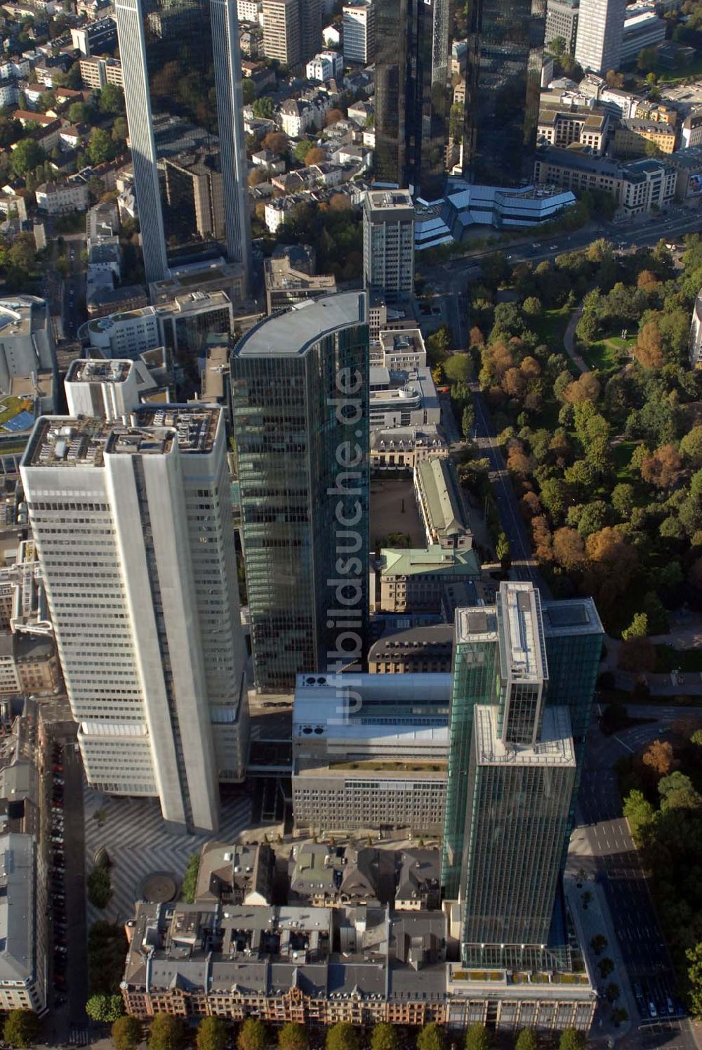 Luftbild Frankfurt am Main - Zentrale der Deutschen Bank in Frankfurt