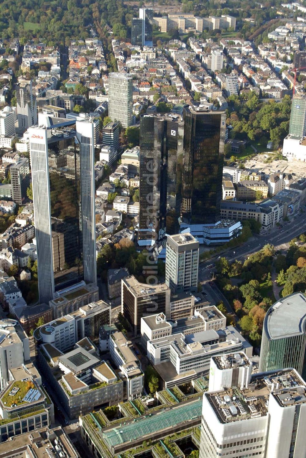 Luftaufnahme Frankfurt am Main - Zentrale der Deutschen Bank in Frankfurt