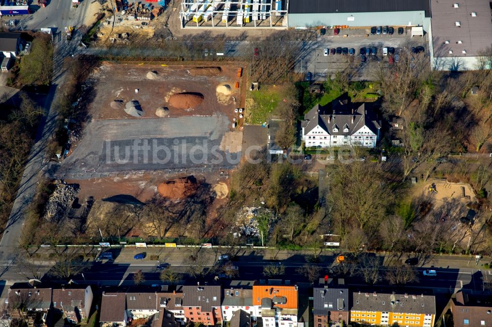 Oberhausen von oben - Zentrallager und Logistikzentrum der trinkgut Fachdiscount GmbH in Oberhausen im Bundesland Nordrhein-Westfalen