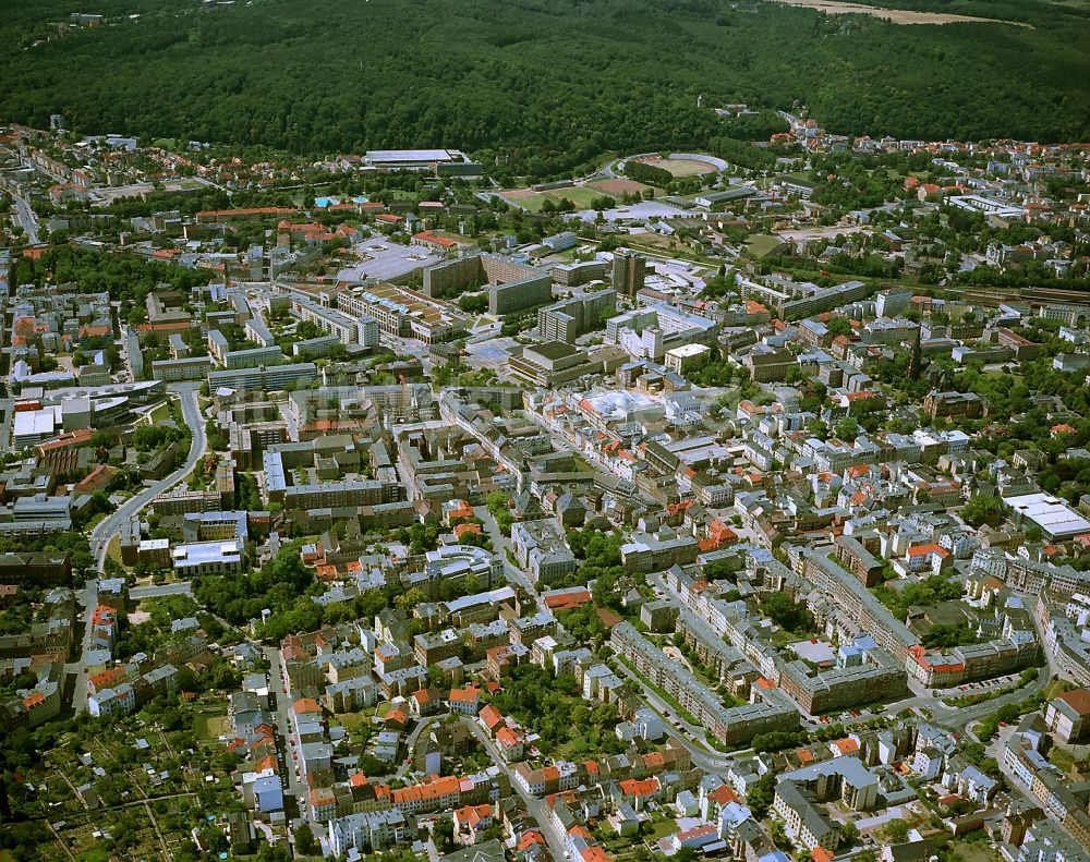 Gera aus der Vogelperspektive: Zentrum Gera im Bundesland Thüringen