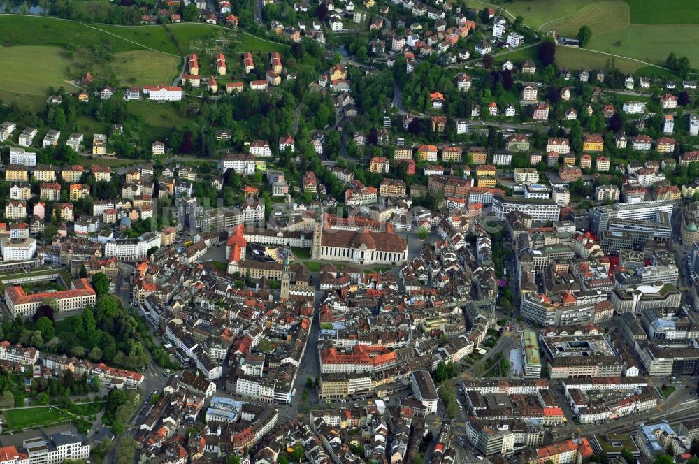 St. Gallen Sankt Gallen von oben - Zentrum der Innenstadt von St. Gallen in der Schweiz