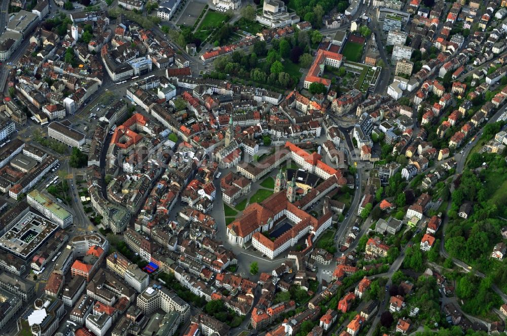 St. Gallen Sankt Gallen von oben - Zentrum der Innenstadt von St. Gallen in der Schweiz