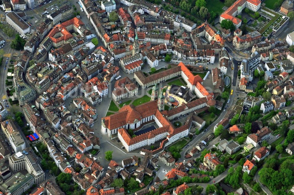 Luftbild St. Gallen Sankt Gallen - Zentrum der Innenstadt von St. Gallen in der Schweiz