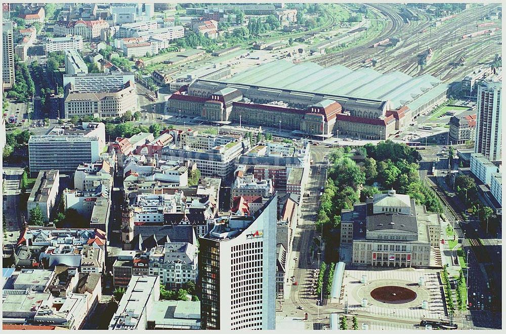 Luftaufnahme Leipzig - Zentrum Leipzig, MDR, Gewandhaus, Oper, Hauptbahnhof