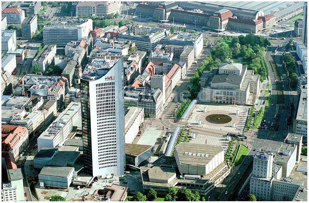 Leipzig von oben - Zentrum Leipzig, MDR, Gewandhaus, Oper, Hauptbahnhof