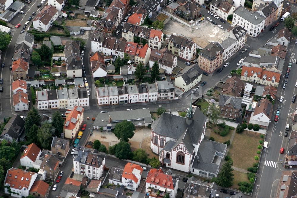 Luftaufnahme Mainz - Zentrum von Mombach in Mainz im Bundesland Rheinland-Pfalz