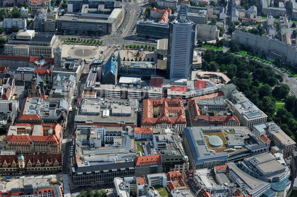 Luftbild Leipzig - Zentrum der Stadt Leipzig am Augustusplatz Ecke Roßplatz