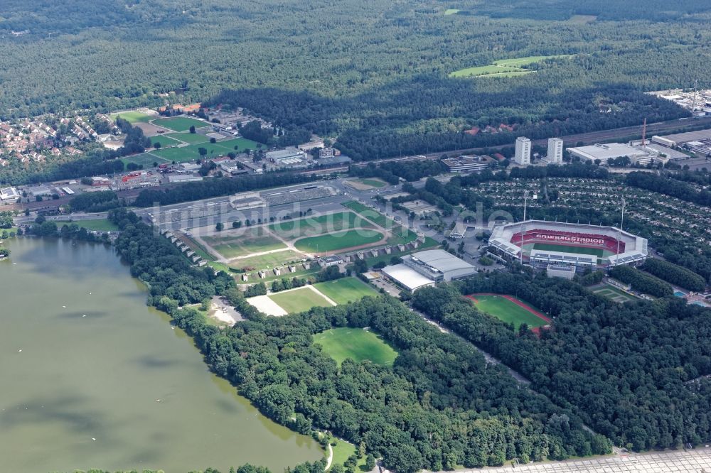 Nürnberg aus der Vogelperspektive: Zeppelinfeld, Stadion und Arena in Nürnberg im Bundesland Bayern