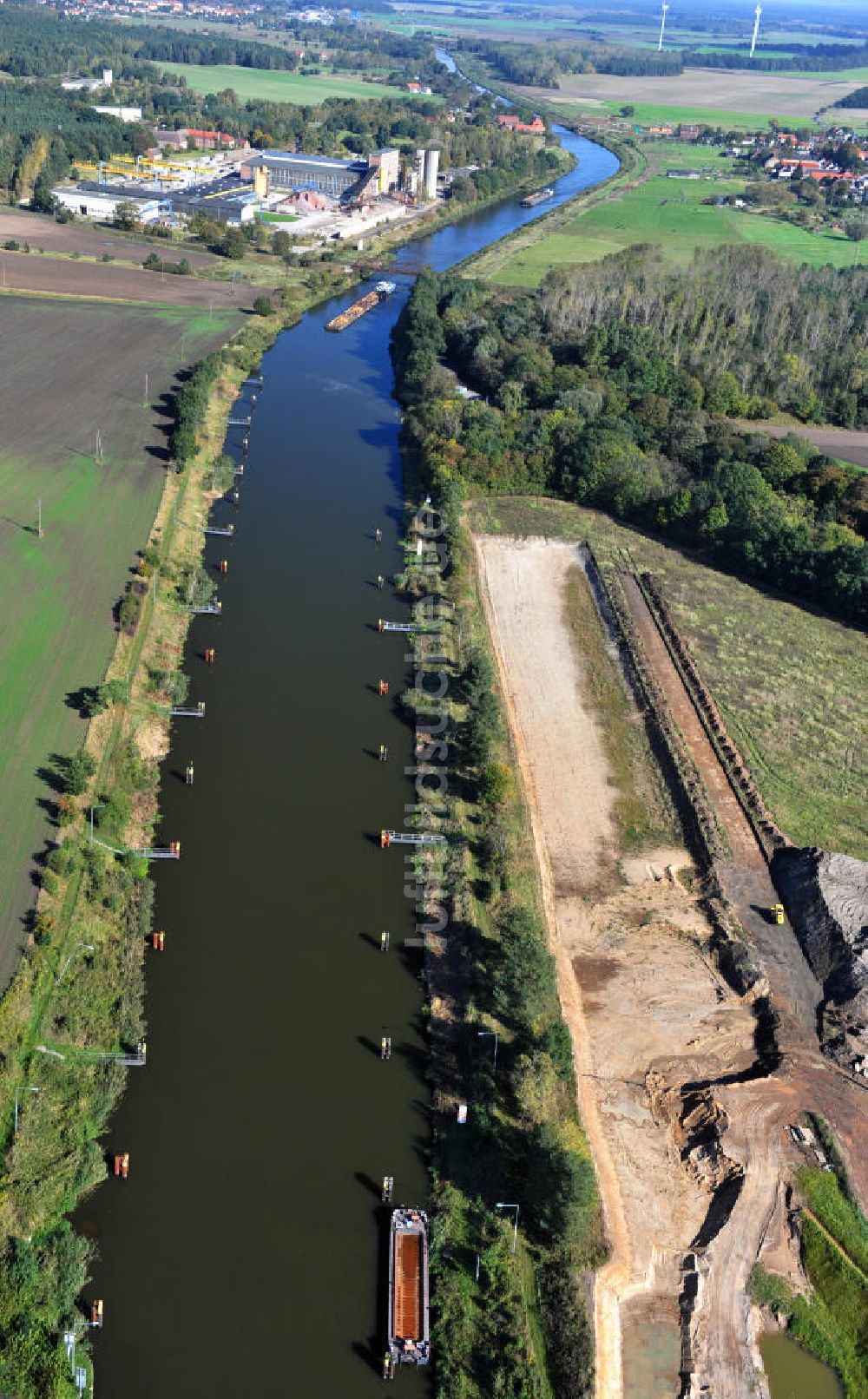 Luftaufnahme Zerben - Zerbener Brücke an der Schleuse Zerben