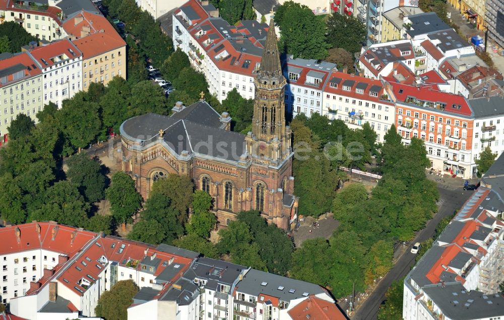 Luftbild Berlin - Zionskirche in Berlin-Mitte