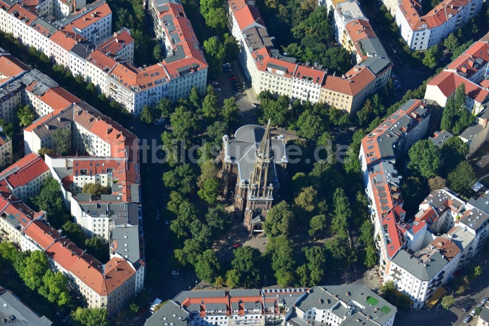 Luftaufnahme Berlin - Zionskirche in Berlin-Mitte