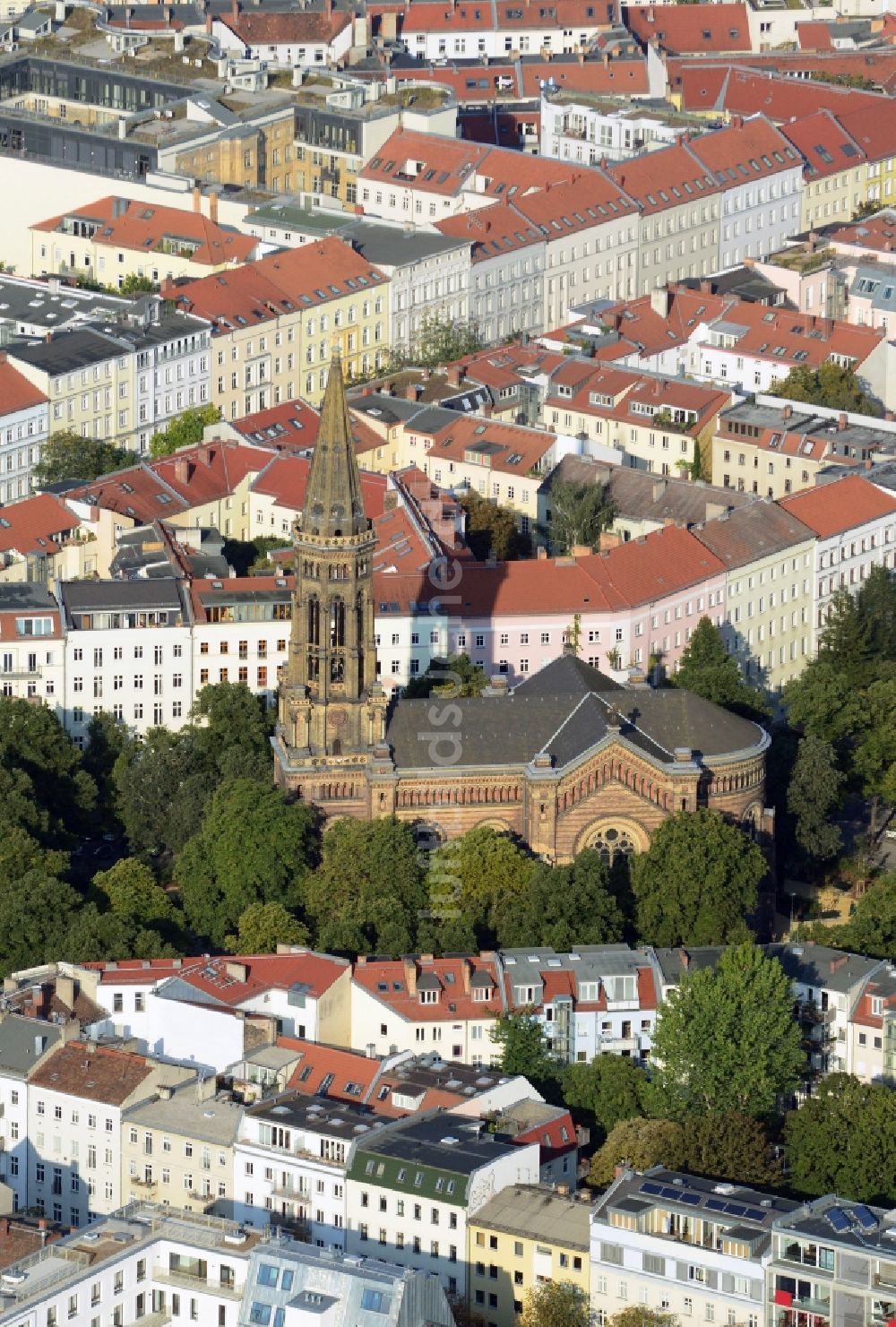 Berlin OT Mitte aus der Vogelperspektive: Zionskirche im Ortsteil Mitte in Berlin