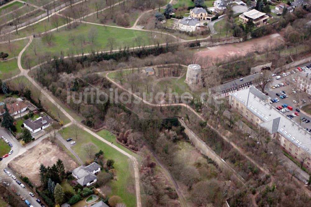 Luftbild Mainz - Zitadelle mit Drususstein in Mainz im Bundesland Rheinland-Pfalz