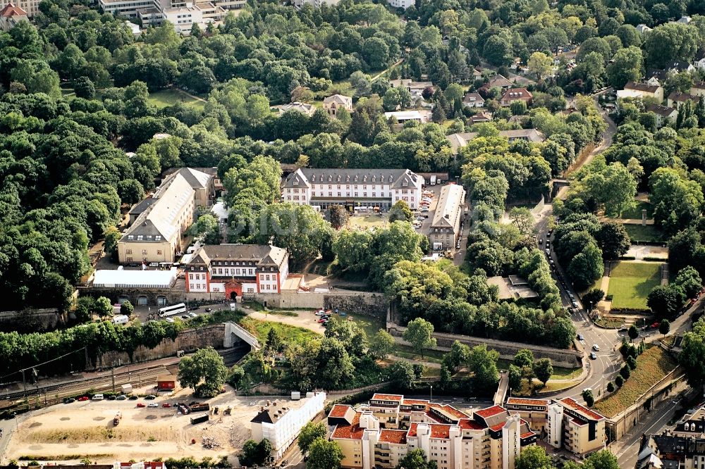 Luftaufnahme Mainz - Zitadelle mit Drususstein in Mainz im Bundesland Rheinland-Pfalz