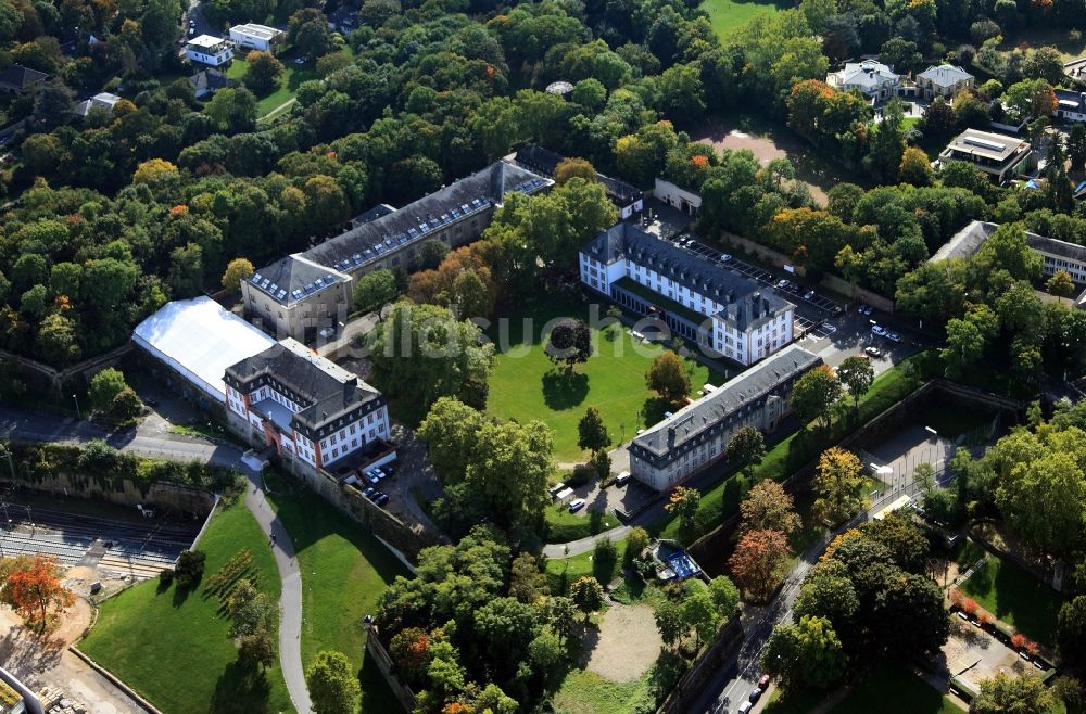 Luftbild Mainz - Zitadelle Mainz als Teil der Festung Mainz auf dem Jakobsberg am Rand der heutigen Altstadt in Mainz im Bundesland Rheinland-Pfalz