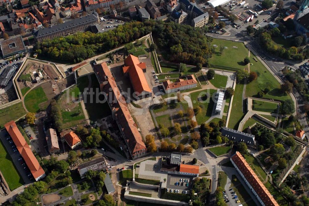 Erfurt von oben - Zitadelle Petersberg in Erfurt