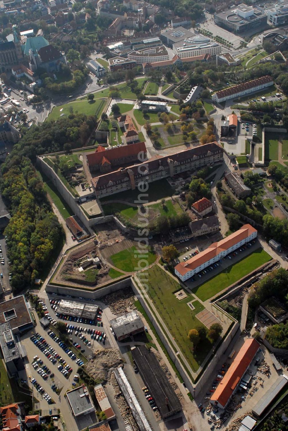 Luftaufnahme Erfurt - Zitadelle Petersberg in Erfurt