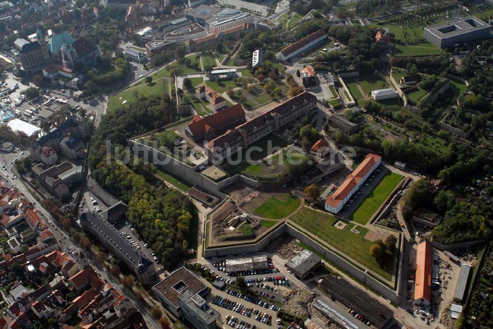 Erfurt von oben - Zitadelle Petersberg in Erfurt