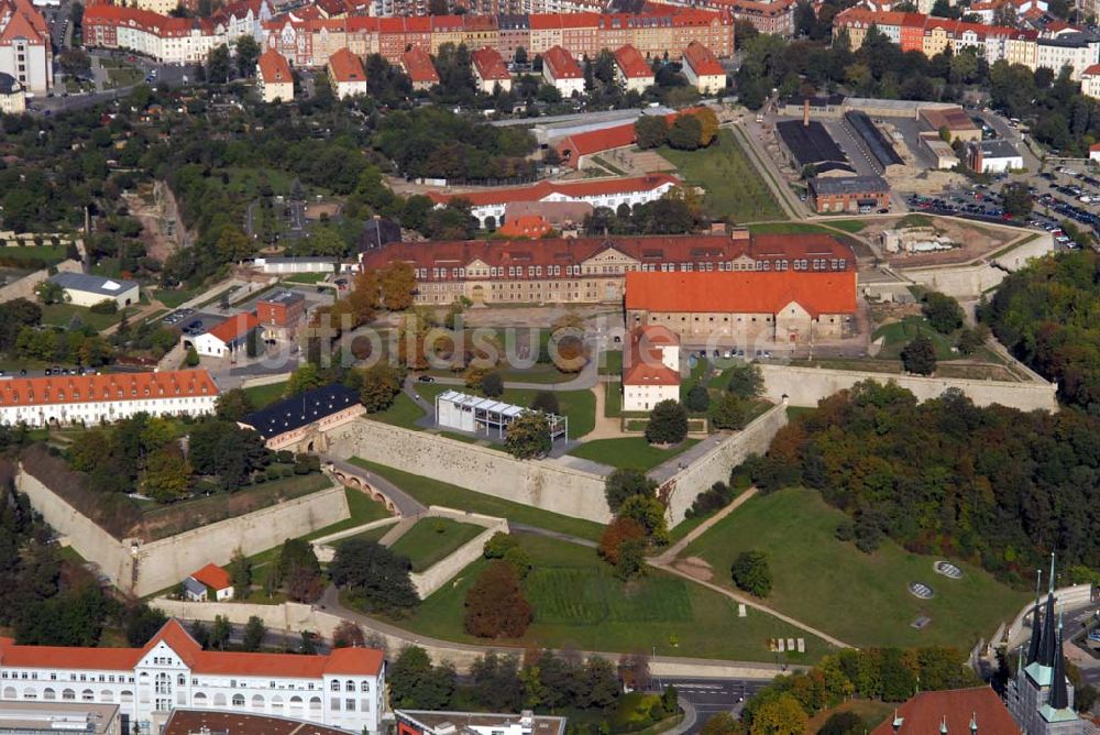 Erfurt von oben - Zitadelle Petersberg in Erfurt