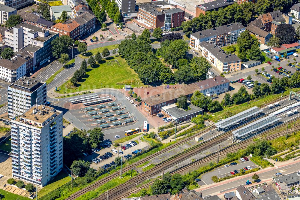 Luftbild Wesel - ZOB Omnibus- Bahnhof der RVN Regionalverkehr Niederrhein GmbH am Franz-Etzel-Platz in Wesel im Bundesland Nordrhein-Westfalen