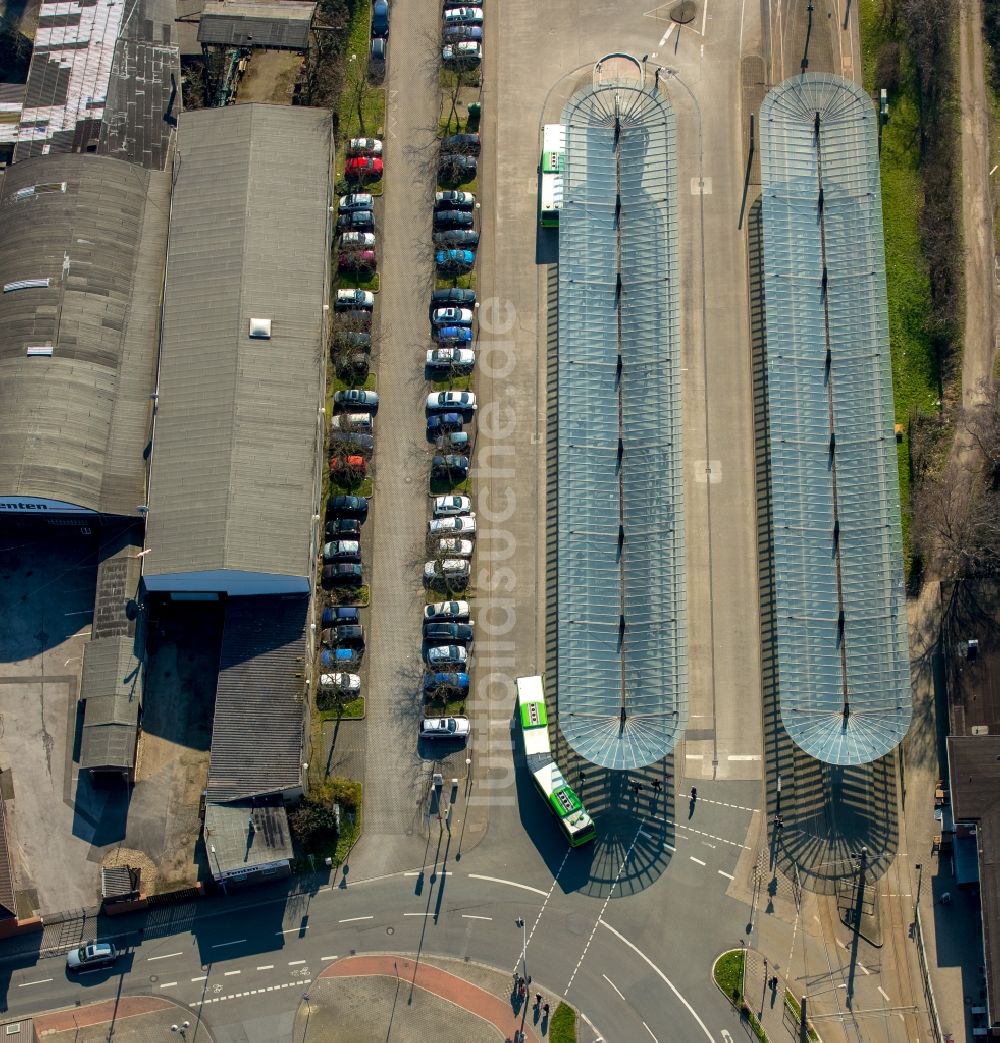 Luftbild Oberhausen - ZOB Omnibus- Bahnhof Sterkrade an der Friedrichstraße in Oberhausen im Bundesland Nordrhein-Westfalen