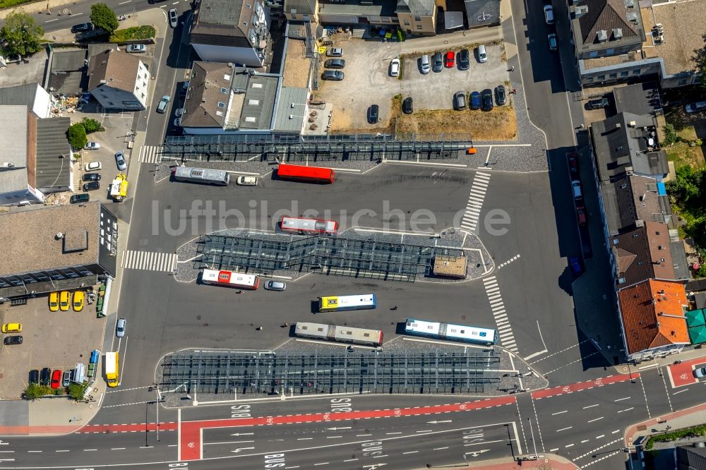 Luftaufnahme Velbert - ZOB Omnibus- Bahnhof in Velbert im Bundesland Nordrhein-Westfalen, Deutschland