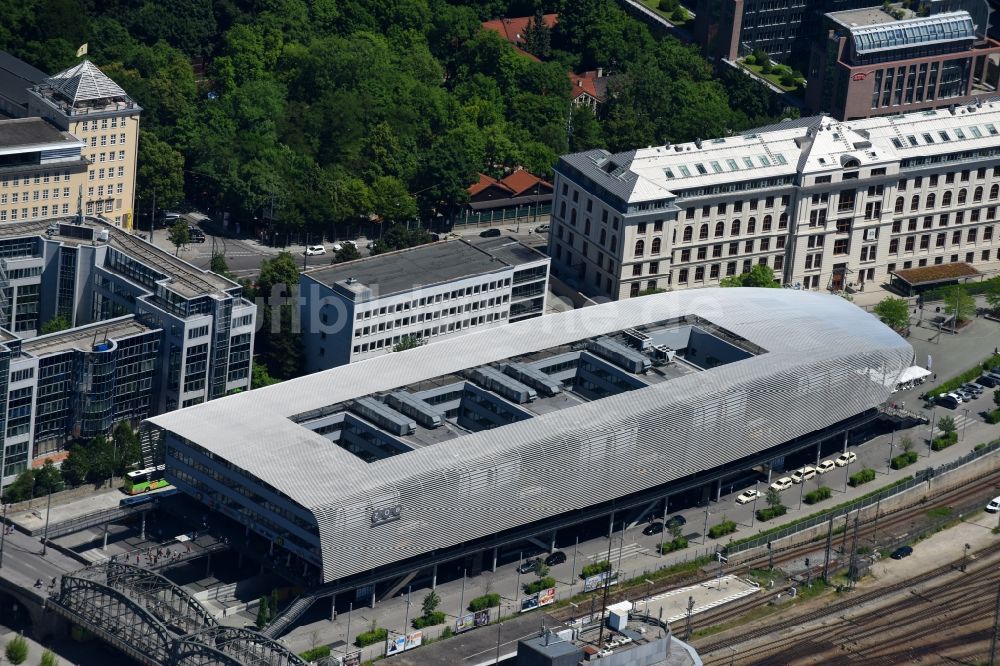 Luftbild München - ZOB Omnibus- Bahnhof der Verkehrsbetriebe im Ortsteil Ludwigsvorstadt in München im Bundesland Bayern, Deutschland