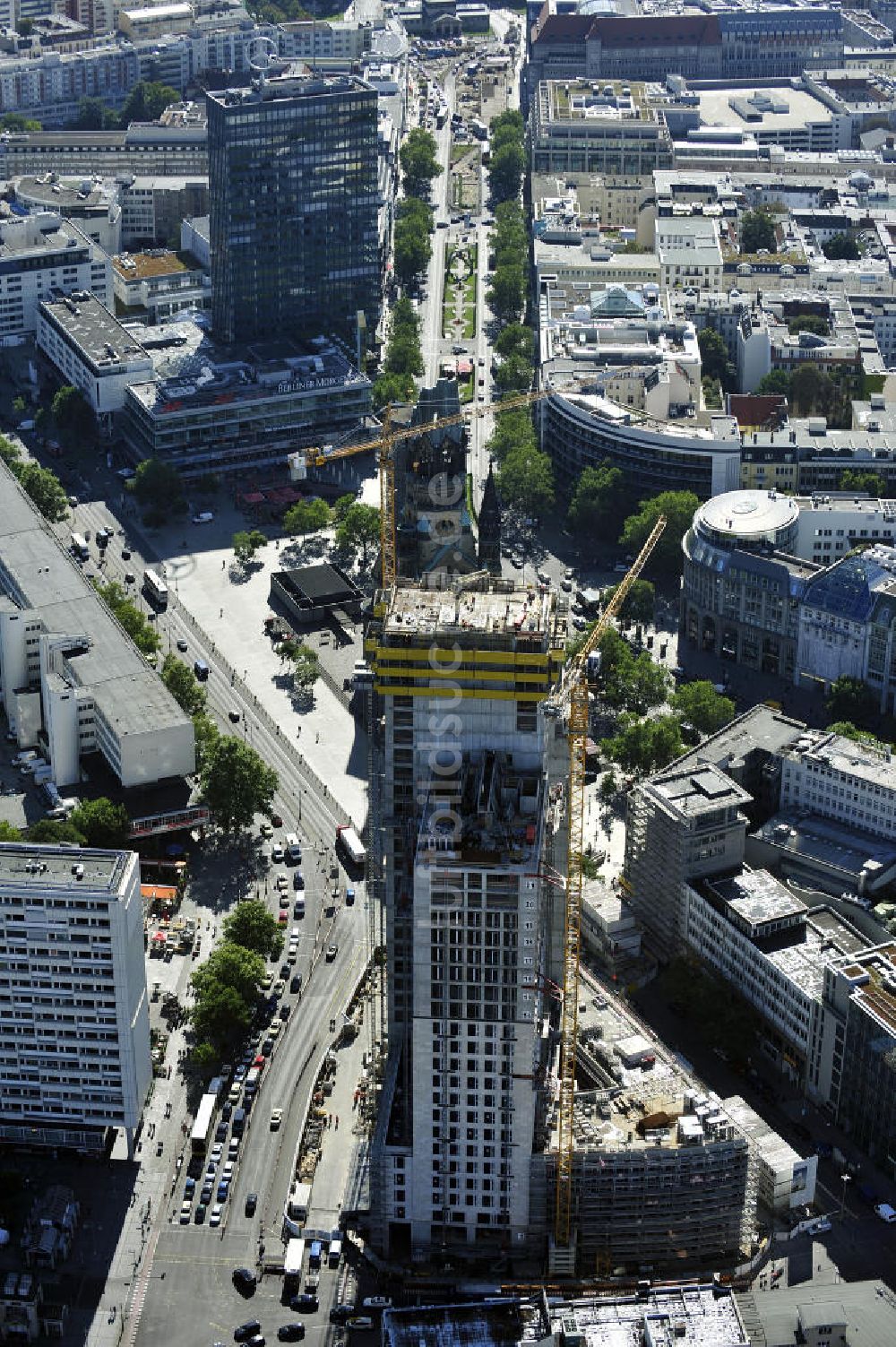 Luftaufnahme Berlin - Zoofenster-Hochhaus am Hardenbergplatz in Berlin-Charlottenburg