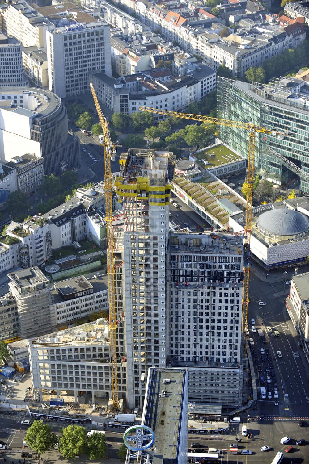 Luftaufnahme Berlin - Zoofenster-Hochhaus am Hardenbergplatz in Berlin-Charlottenburg