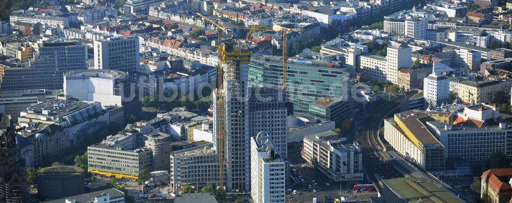 Luftaufnahme Berlin - Zoofenster-Hochhaus am Hardenbergplatz in Berlin-Charlottenburg