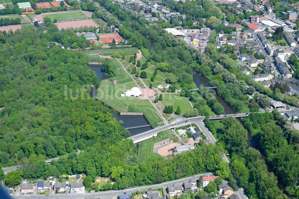 Luftbild Jülich - Zoogelände am Tierpark Brückenkopf Zoo in Jülich im Bundesland Nordrhein-Westfalen, Deutschland