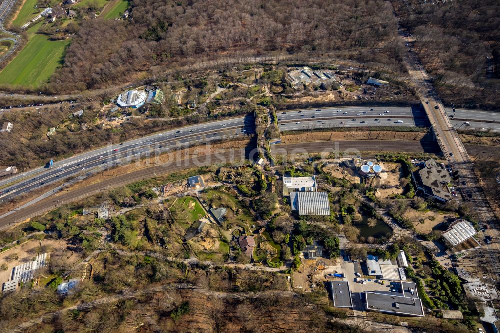 Luftbild Duisburg - Zoogelände am Tierpark in Duisburg im Bundesland Nordrhein-Westfalen, Deutschland