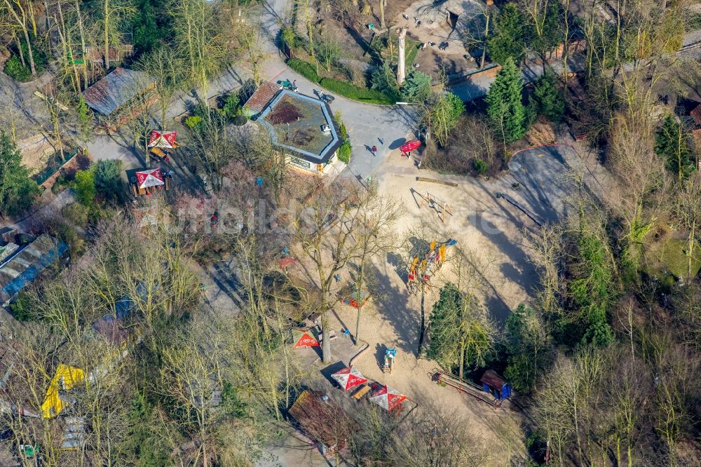 Luftaufnahme Hamm - Zoogelände am Tierpark an der Grünstraße in Hamm im Bundesland Nordrhein-Westfalen