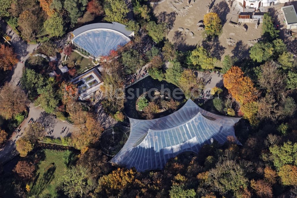 Luftaufnahme München - Zoogelände Tierpark Hellabrunn in München im Bundesland Bayern