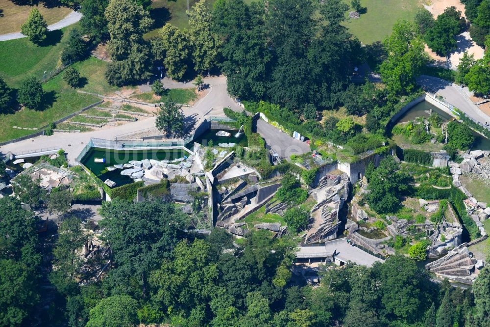 Luftbild Stuttgart - Zoogelände am Tierpark Wilhelma in Stuttgart im Bundesland Baden-Württemberg, Deutschland