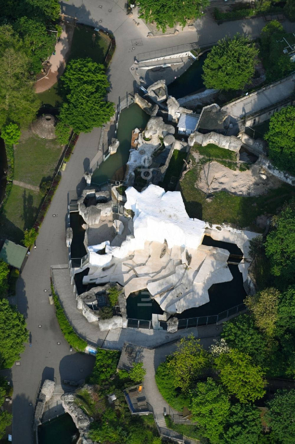 Luftbild Karlsruhe - Zoogelände am Tierpark Zoologischer Stadtgarten in Karlsruhe im Bundesland Baden-Württemberg, Deutschland