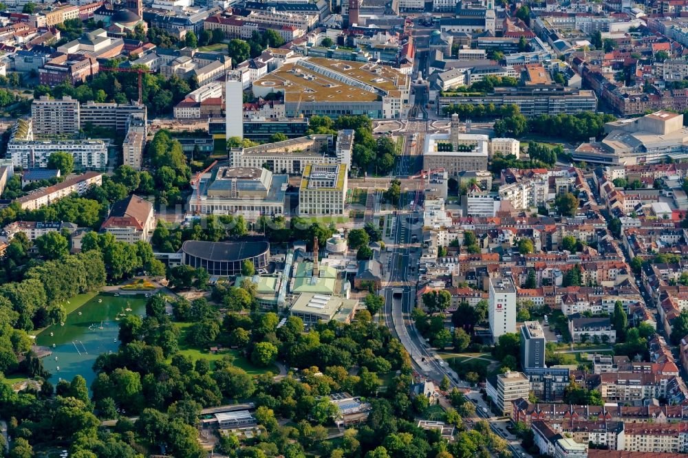 Luftbild Karlsruhe - Zoogelände am Tierpark Zoologischer Stadtgarten in Karlsruhe im Bundesland Baden-Württemberg, Deutschland