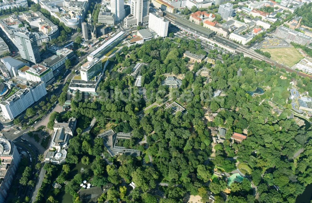 Luftaufnahme Berlin - Zoogelände des Zoologischer Garten Berlin im Ortsteil Mitte in Berlin, Deutschland