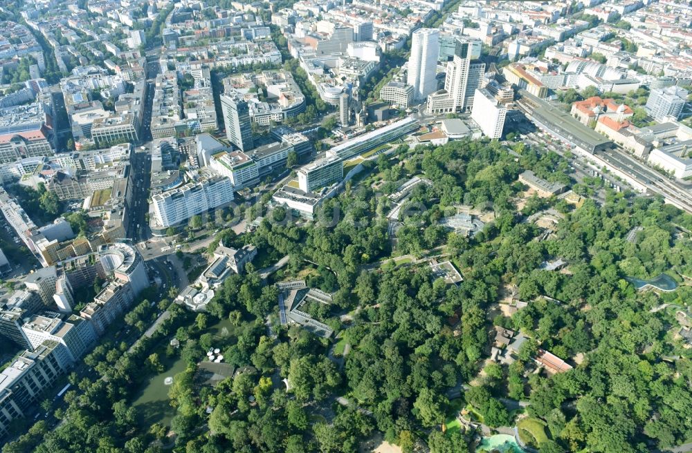 Berlin von oben - Zoogelände des Zoologischer Garten Berlin im Ortsteil Mitte in Berlin, Deutschland