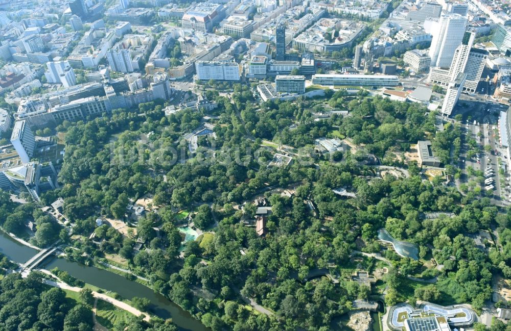 Luftbild Berlin - Zoogelände des Zoologischer Garten Berlin im Ortsteil Mitte in Berlin, Deutschland