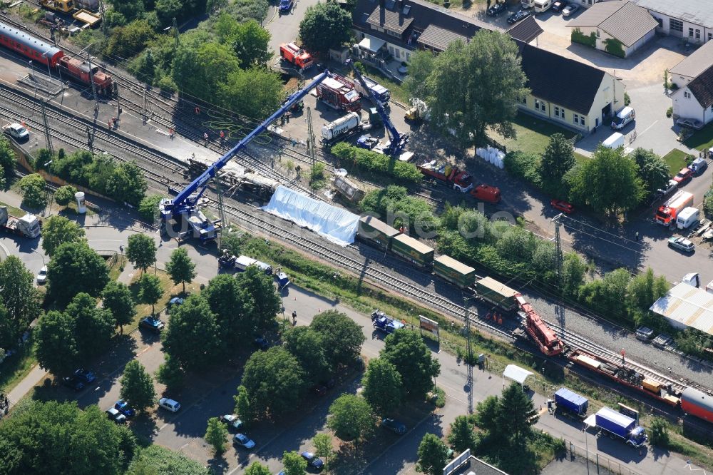 Luftbild Müllheim - Zugunglück in Müllheim im Bundesland Baden-Württemberg