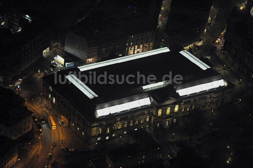 Dresden bei Nacht von oben - Albertinum Dresden bei Nacht