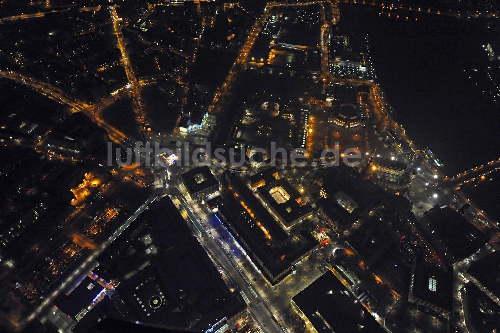 Dresden bei Nacht von oben - Altstadt Dresden bei Nacht