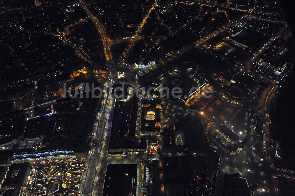 Nachtluftbild Dresden - Altstadt Dresden bei Nacht