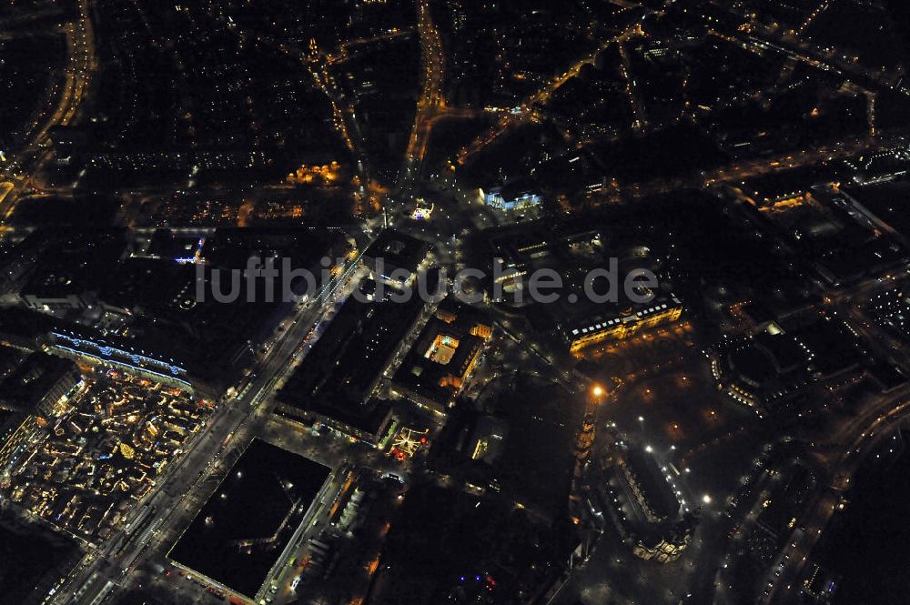 Nacht-Luftaufnahme Dresden - Altstadt Dresden bei Nacht