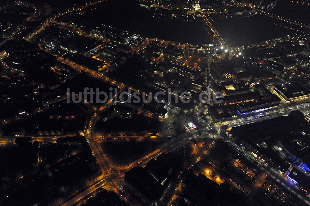 Nacht-Luftaufnahme Dresden - Altstadt Dresden bei Nacht